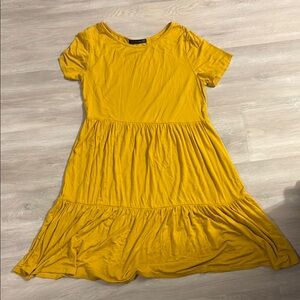 SHEIN Mustard Yellow Mini Dress